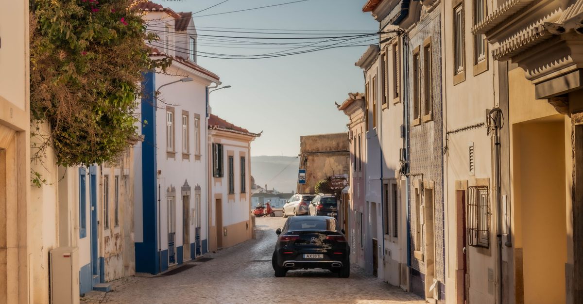 Street scene in a Portuguese coastal town
