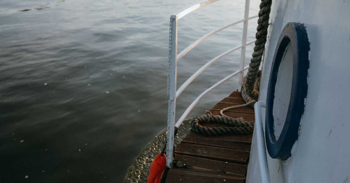 Child wearing a life jacket sits on the deck of a boat trip vessel, looking towards the coast